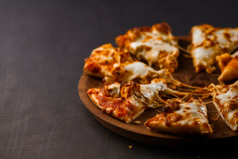 BBQ Chicken dion's pizza with caramelized onions